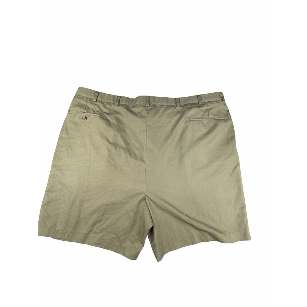 Sansabelt Mens 46 Pleated Chino Shorts Tan Comfort Fit Beltless Casual Slacks - Picture 5 of 8